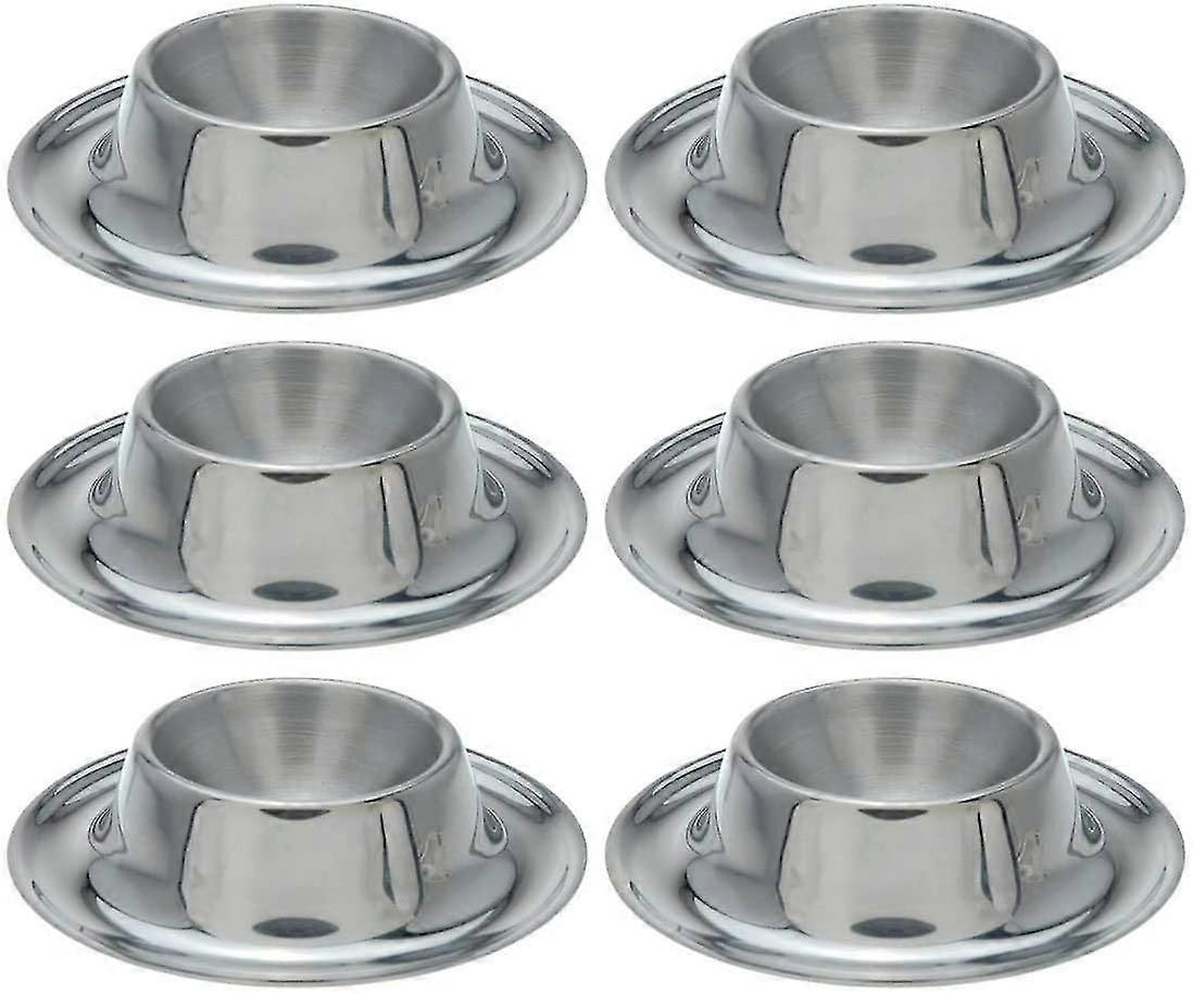 6 Pieces Stainless Steel Egg Cup Set, Stackable, Rustproof, Polished, Suitable