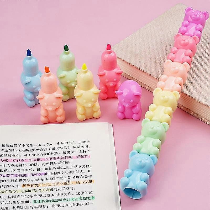 5color Cartoon Fluorescent Scribble Pen Highlighter Set