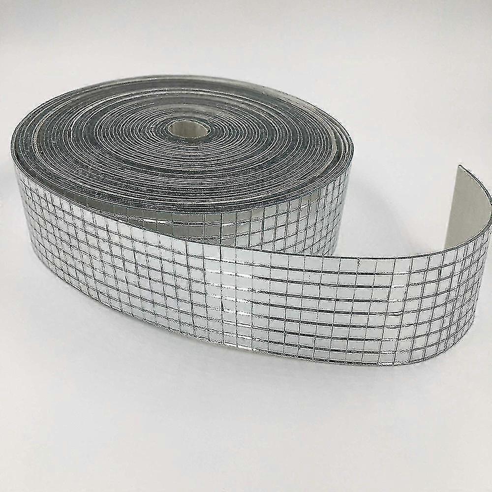 Roll Self-adhesive Glass Craft Mini Square & Round Mirrors Mosaic Tiles