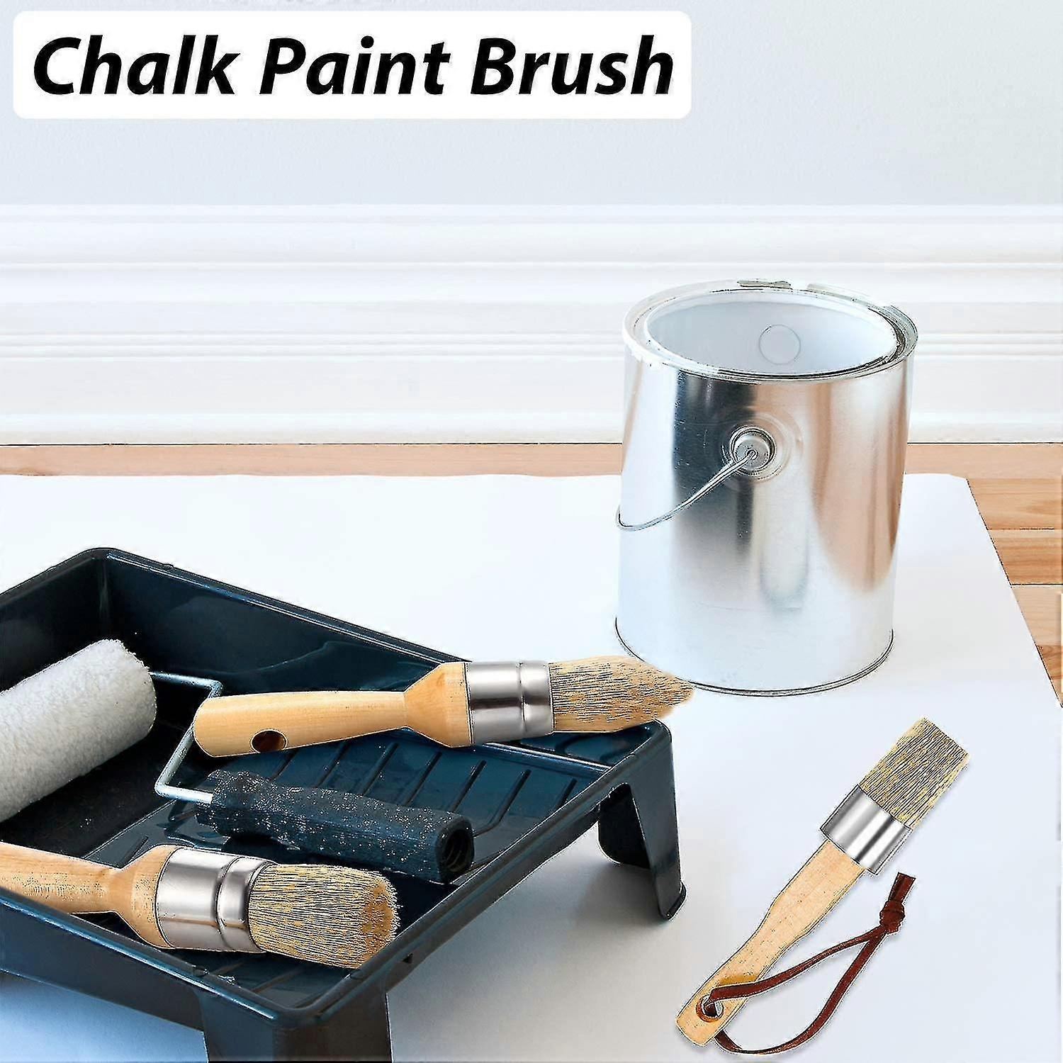 3 Pieces Chalk And Wax Paint Brushes Bristle Stencil Brushes