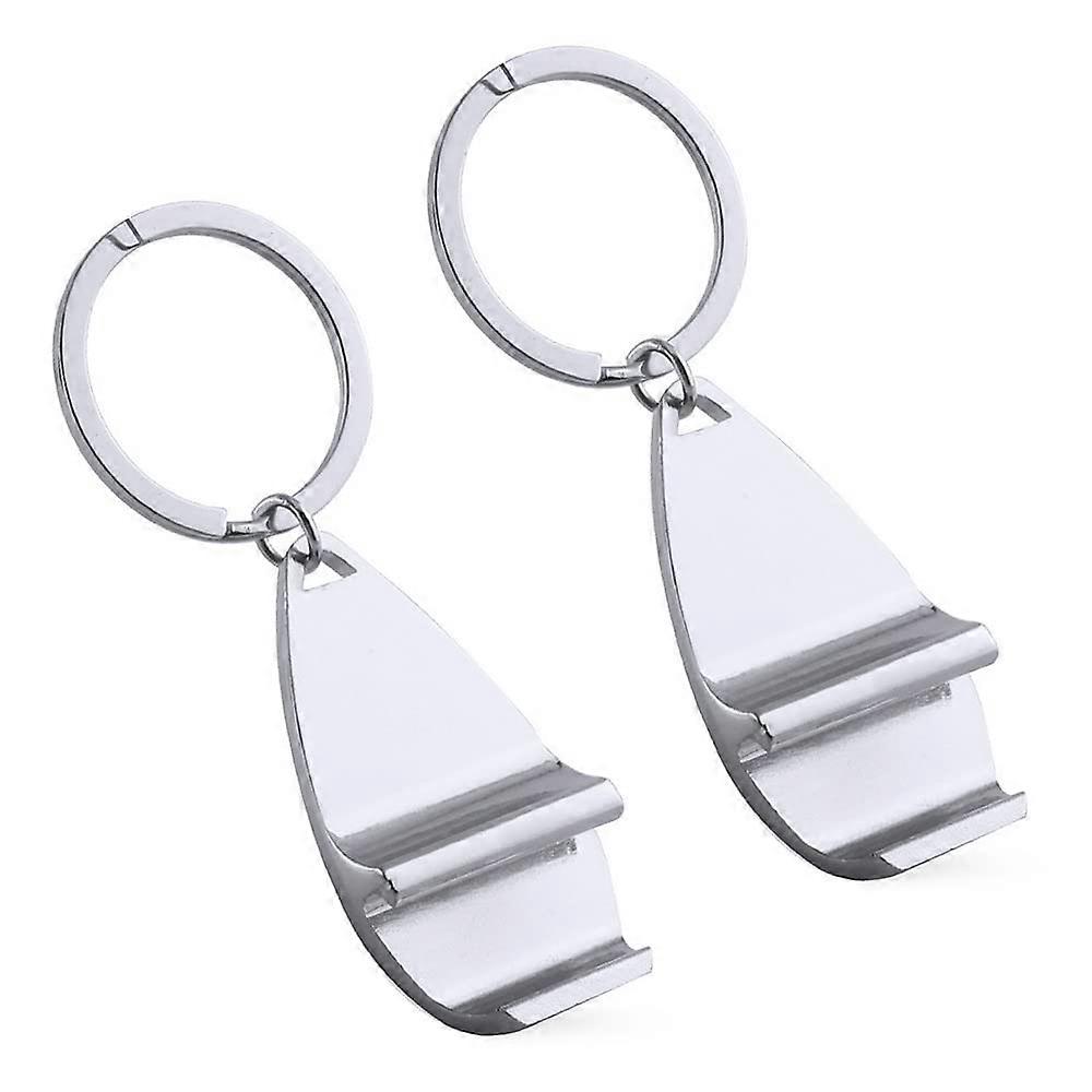 2 Pcs Keyring Bottle Opener Small Beer Opener Mini Keychain Bottle Opener for Daily Use and Keyring Decoration Beer Garden Bar Home Pub