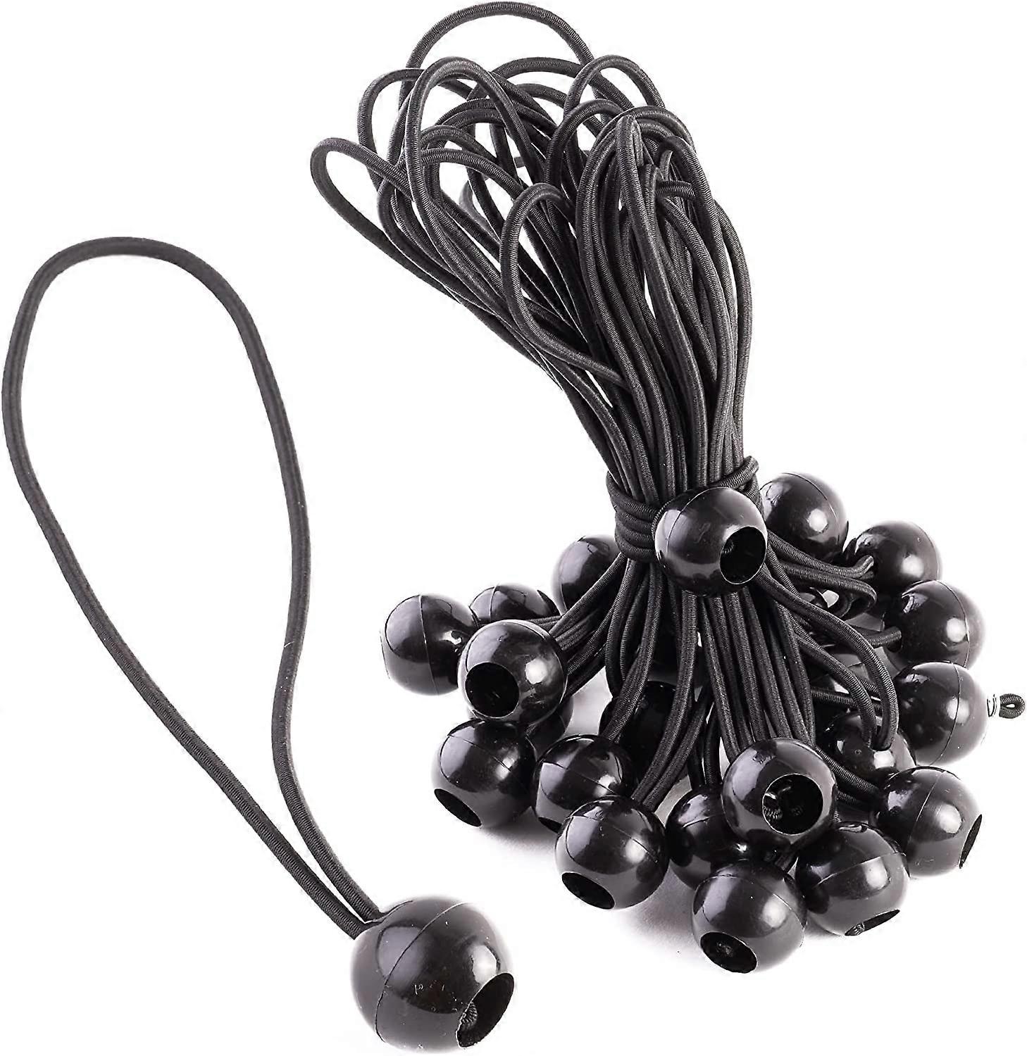25pcs Rubber Bungee Bungee Cord with Ball Hook- 8.25"
