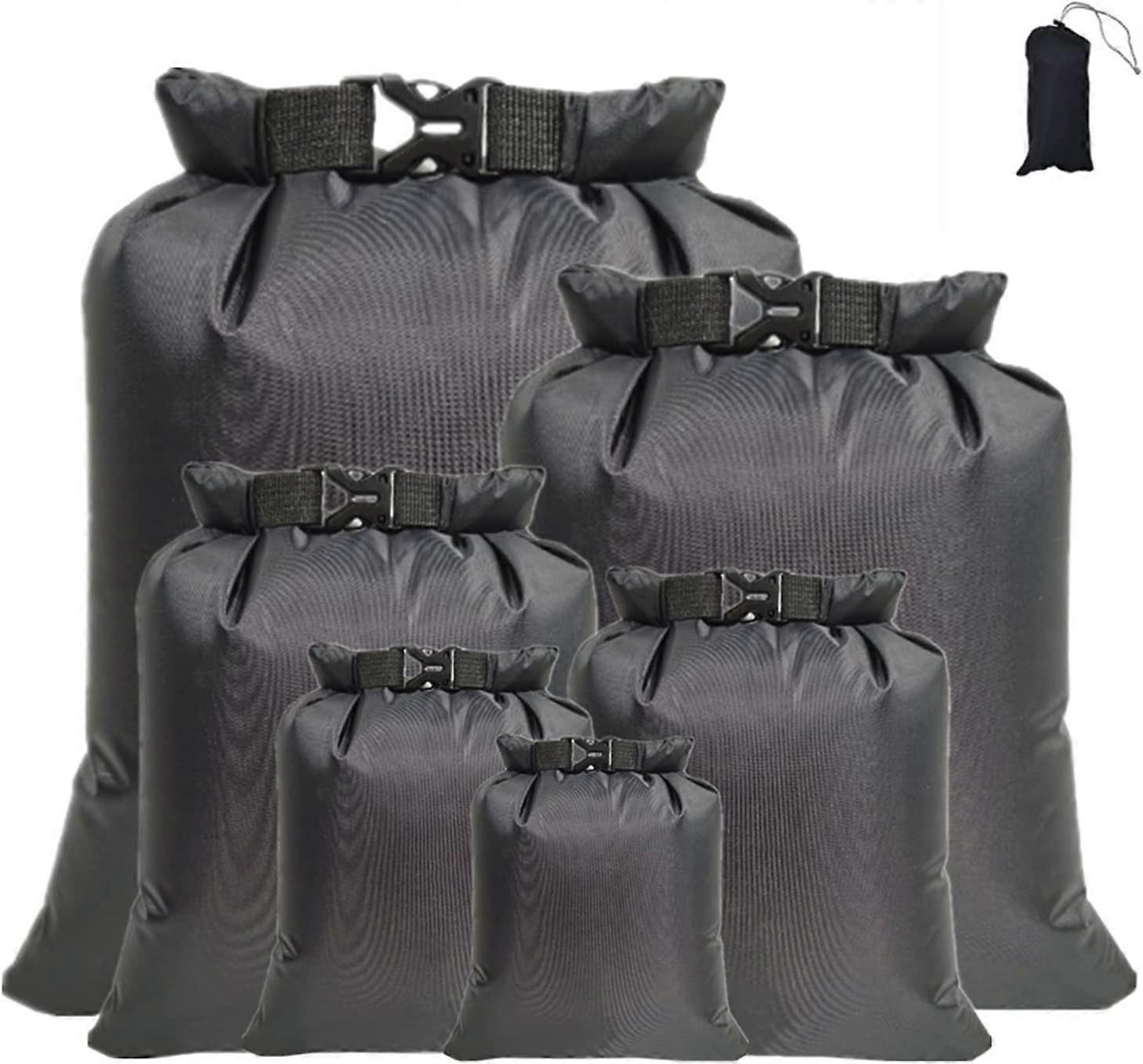 6 Pack Waterproof Dry Bag Portable(Black)