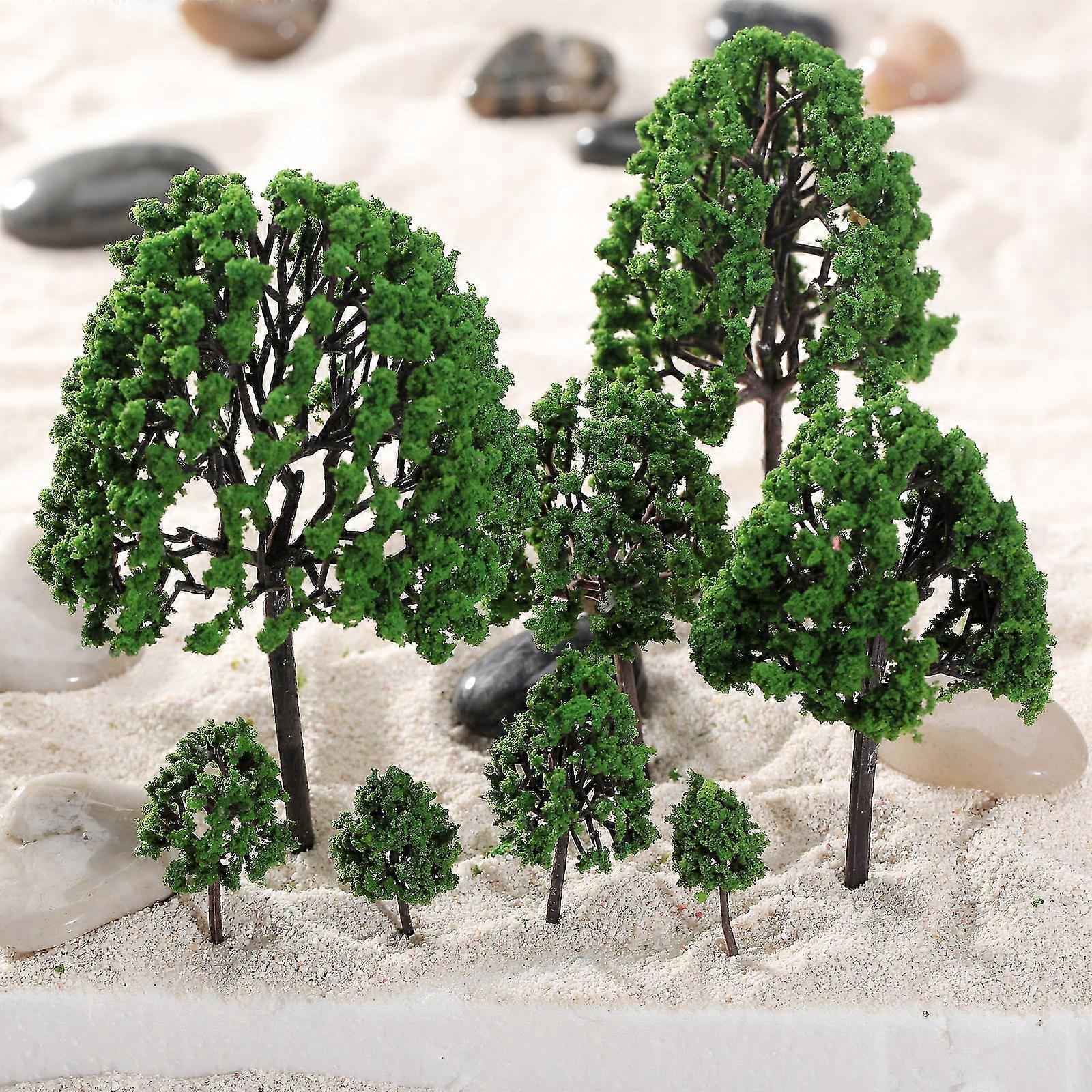 11pcs Assorted Model Tree Train Park Railway Architecture Scenery Layout O Scale Tree Scenery Landscape Toys Festive Party Decor