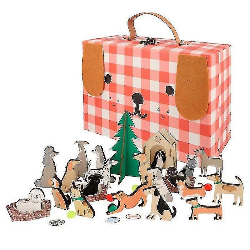 Cat/dog Advent Calendar Suitcase For Kids Wooden Advent Calendar Nativity Suitcase Favor Box Tiny Candy Boxes Travel Theme
