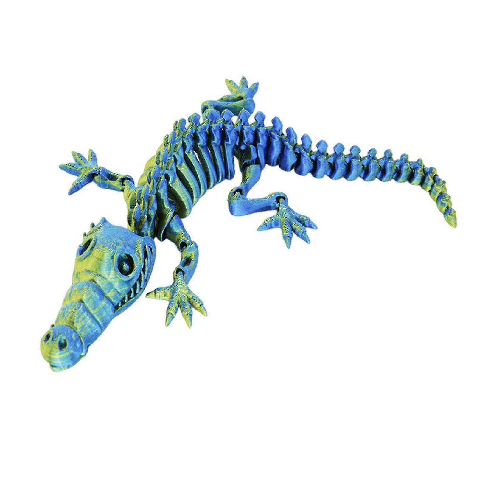 3D tištěná kostra krokodýla figurka pohyblivé klouby kost krokodýl postava kloubový zvířecí model hračka domácí kancelář dekorace na plochu ornament