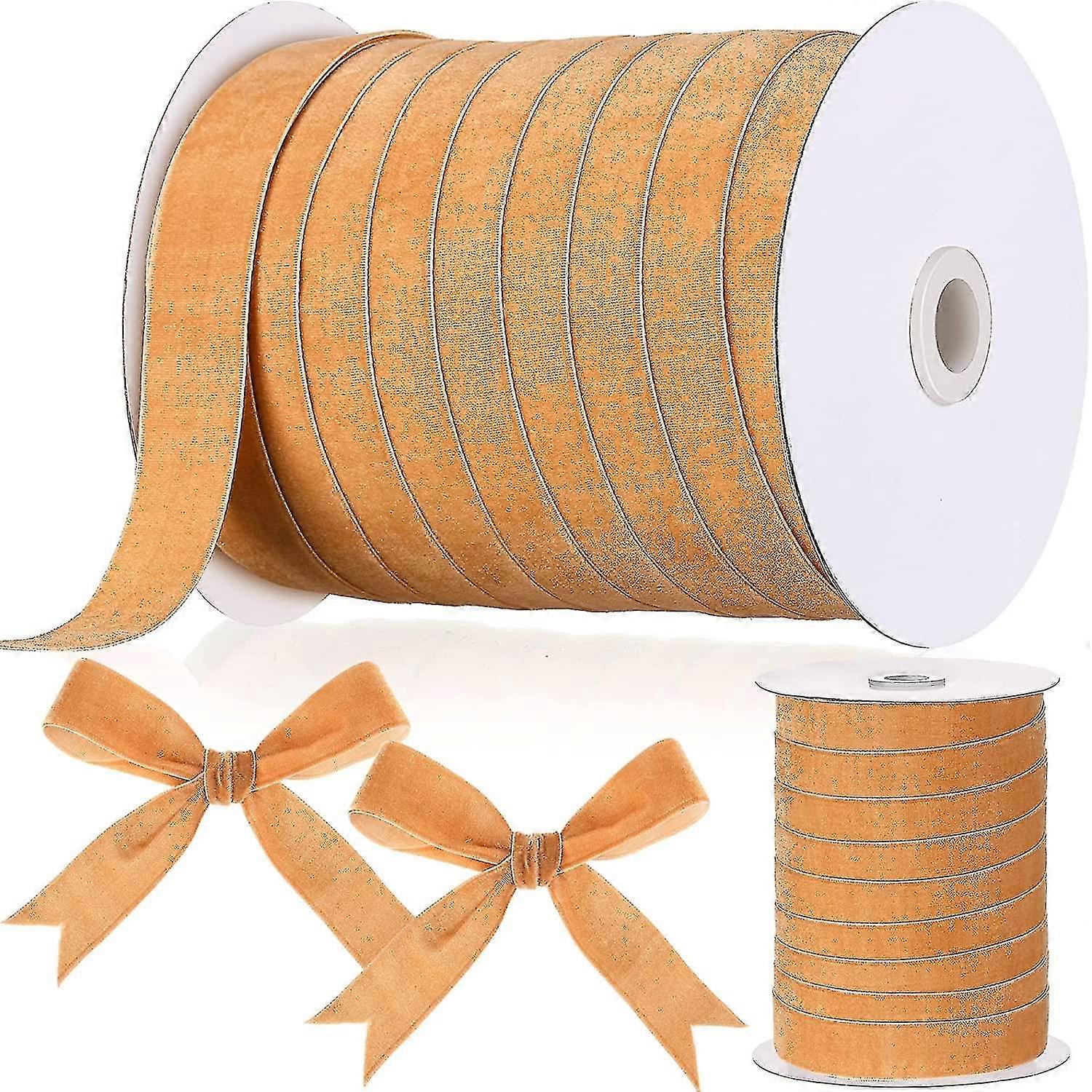 Vintage Velvet Ribbon Single Face Spool Satin Velvet Ribbon For Valentine's Day Wedding Christmas Wrapping