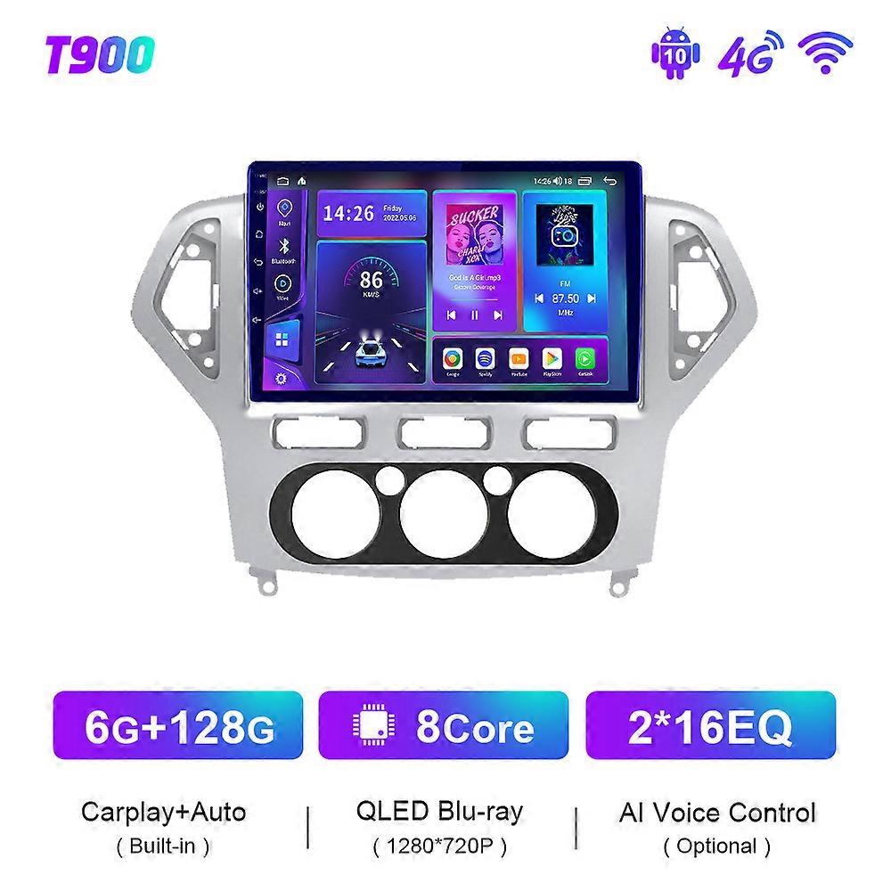 Redkid T900 Radio 2 Din Android Pour Ford Mondeo MK4 2007-2010 Autoradio Blu-ray QLED Lecteur Multim