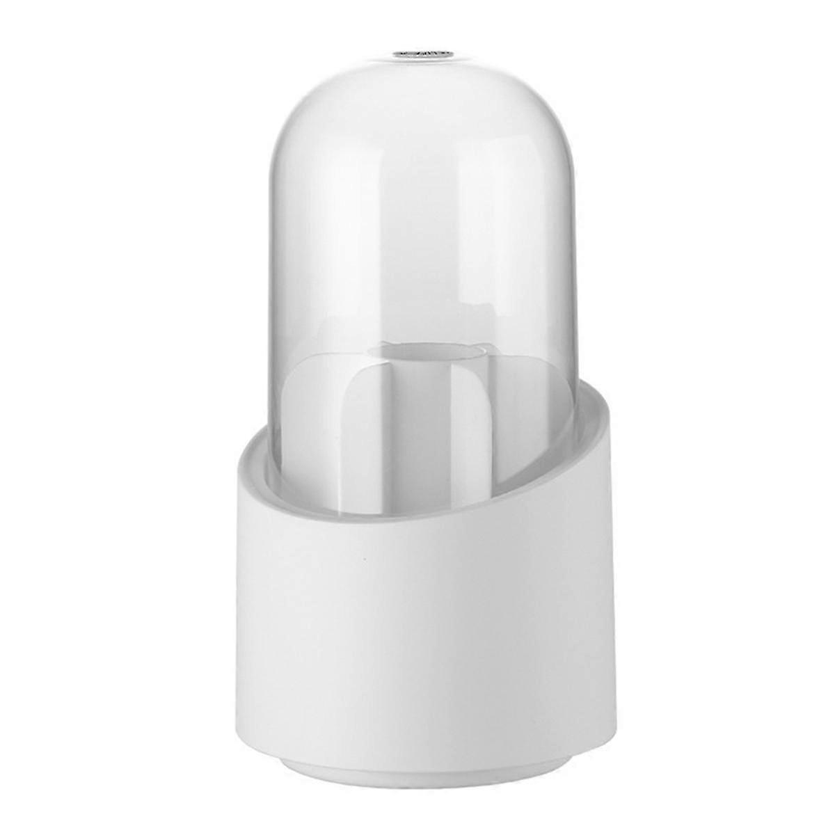 Makeup Brush Holder Organizer with Lid, Rotating Dustproof Make Up Brushes Container with Acrylic C