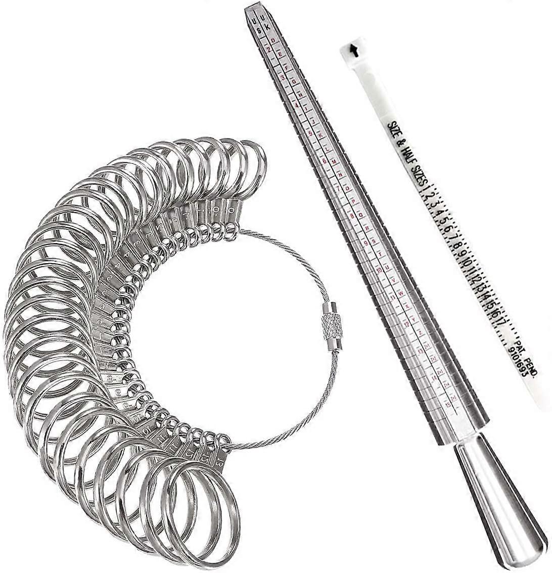 Ring Sizer Measuring Tool,Aluminum Ring Mandrel and Finger Gauges