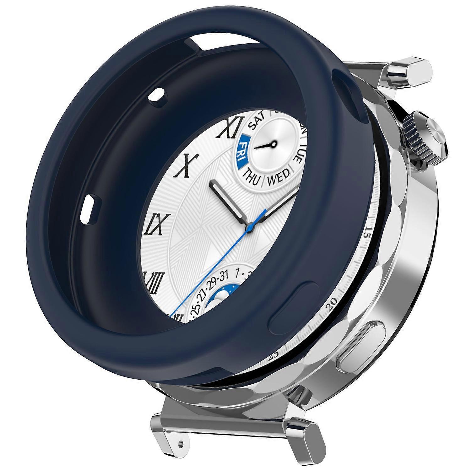 For Huawei Watch GT 5 41mm Watch GT 4 41mm Case Soft Silicone Protective Frame Cover - Dark Blue