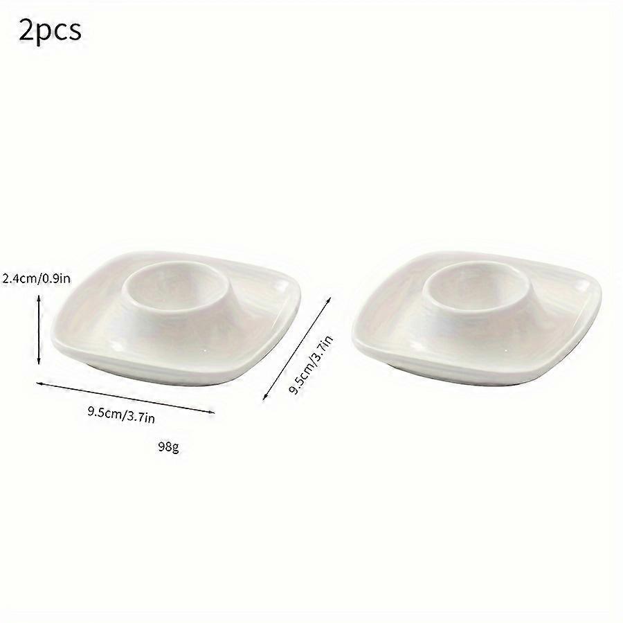 2/4pcs Stylish Ceramic Egg Cup Holders - Durable Porcelain Construction for Hard Boiled Eggs, Perfect Easter Display Stand, Versatile Condiment & Deco