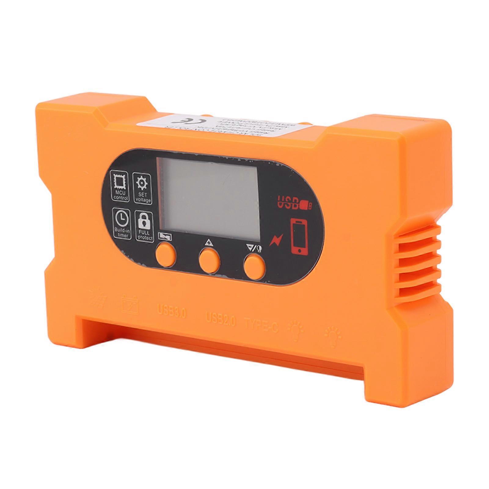 60A Solar Charge Controller with Type C Fast Charge Automatic Battery Recognition Drive Control Short Circuit Protection - Solar Regulator