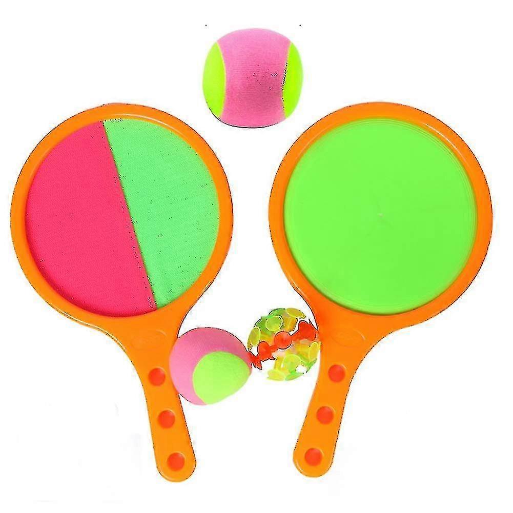 Orange Paddle Catch Ball Racket Set Sport Game Toys Toss Set Disc Paddle Tennis Game Sucker