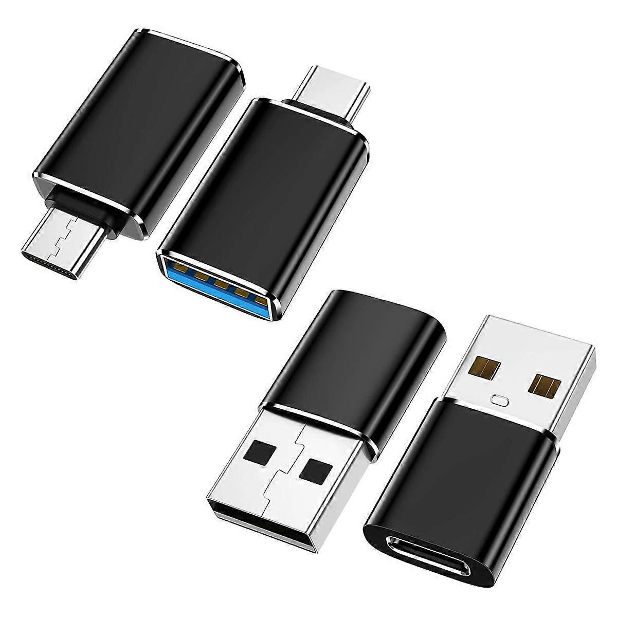 4er-Pack USB-C-auf-USB-Adapter & USB-zu-USB-C-Adapter für /PC////Laptop//CarPlay