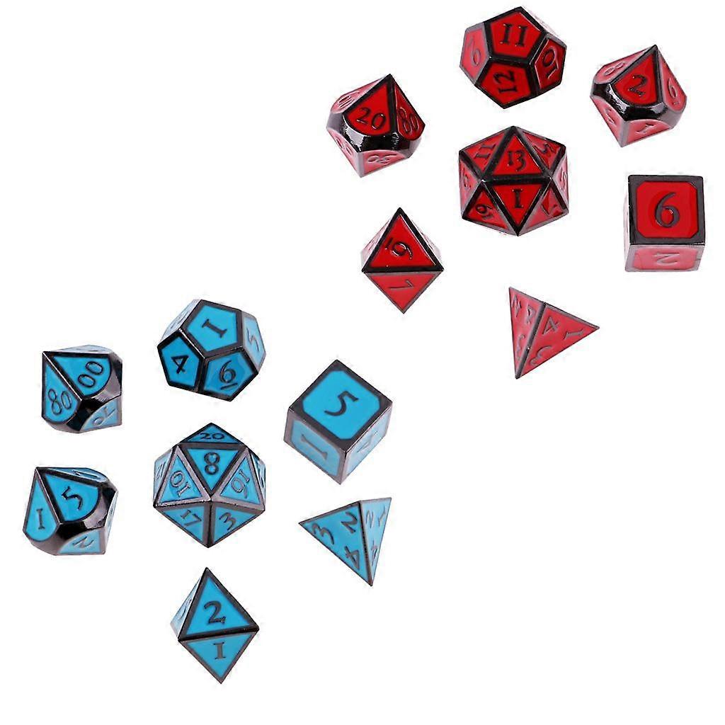 14 Pieces set Mini Polyhedral dice Set Blue D4 D6 D8 D10 D12 D20 D&D RPG