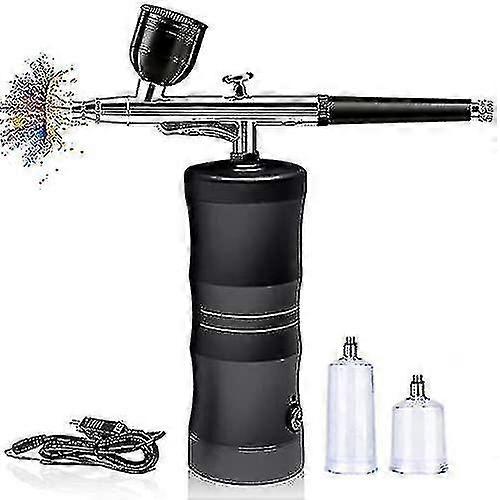 Brush Kit With Compressor Portable Mini Brush Gun With Compressor Kit Single-dual Act Set- -krygv