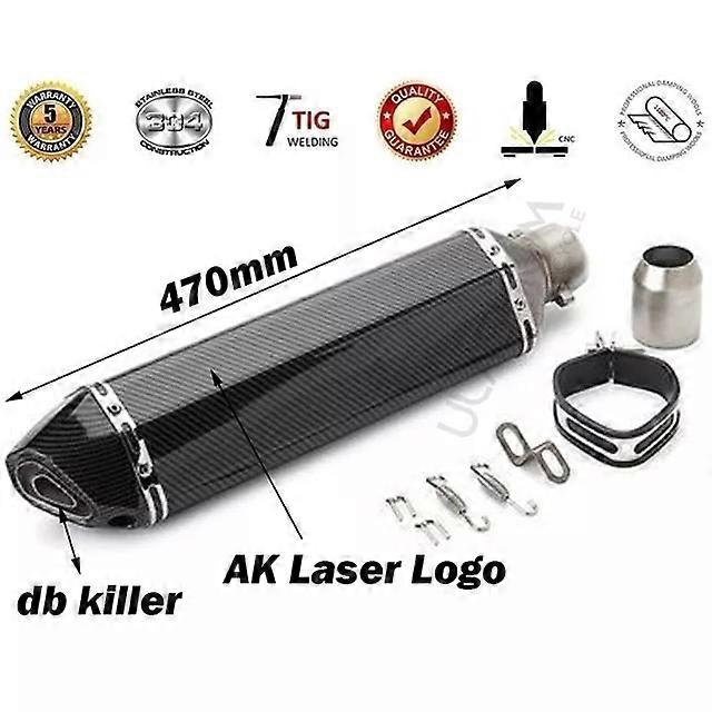 Gratis frakt universal eksos motorsykkel karbonfiber eksosdemper escape pipe slip on db killer 51mm