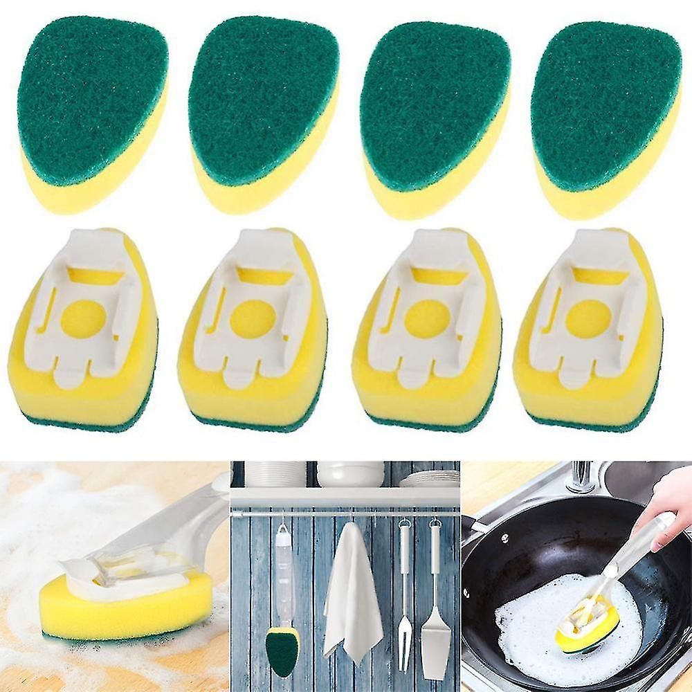 Dishwashing Head Sponge Brush 8 Pcs