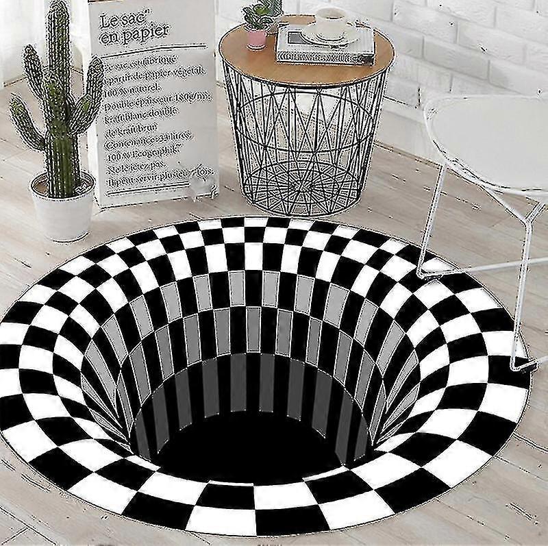 3d Visual Optical Floor Mat, Vortex Optical Illusion Rug