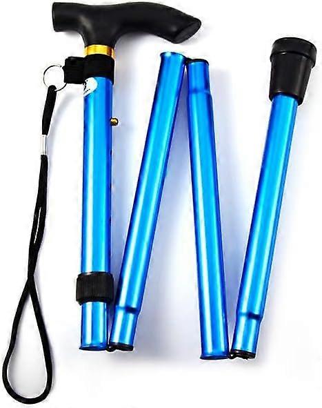 Blue - Folding Cane for Women - Canes for Seniors - Extendable Canes for Men, Women and Elderly - Foldable and Height Adjustable Canes (Aluminum)