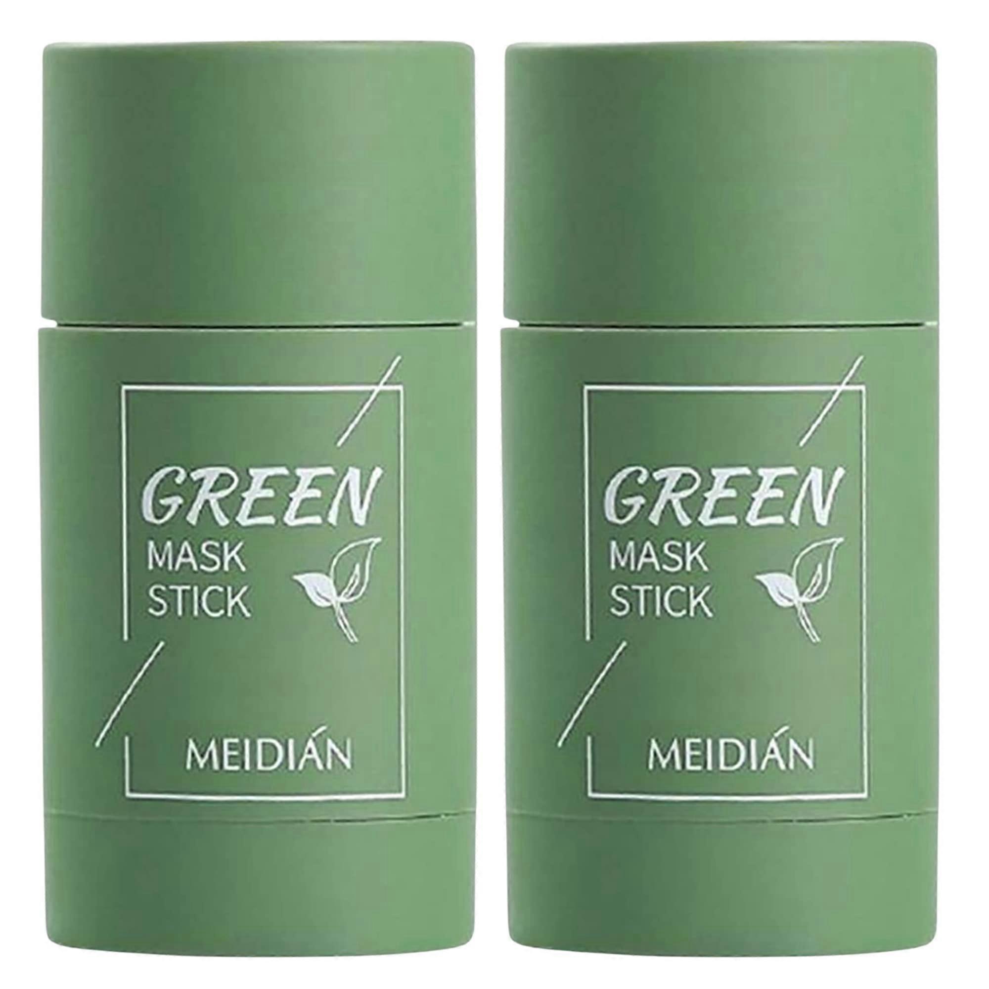 3Pack Green Tea Cleansing Mask Stick,Purifying Solid Green Clay Stick Mask For Blackhead Remove, Anti Acne Oil Control & Clean Pores