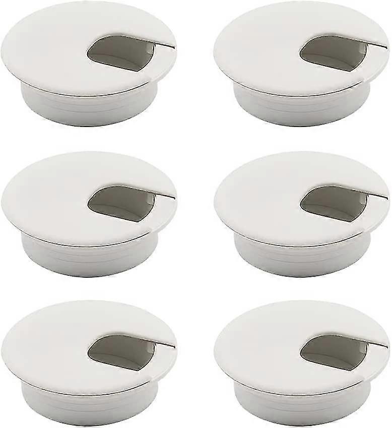 6pcs Desktop Cable Grommet,round,white