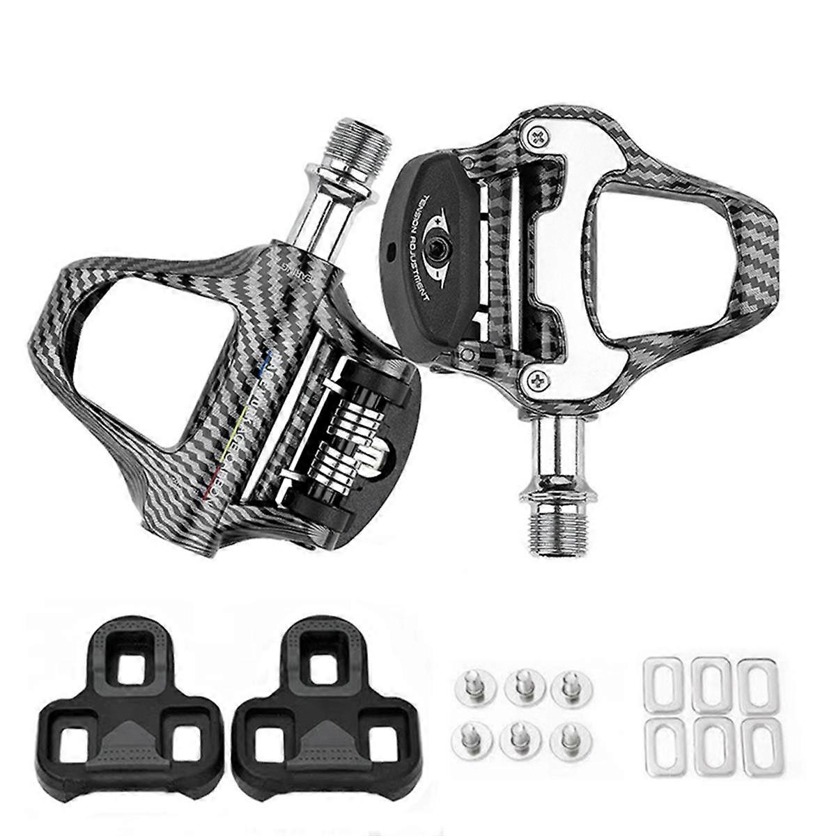 Pédales automatiques de vélo de route ultraléger en fibre de carbone à motif uni avec roulements scellés pour LOOK Syst