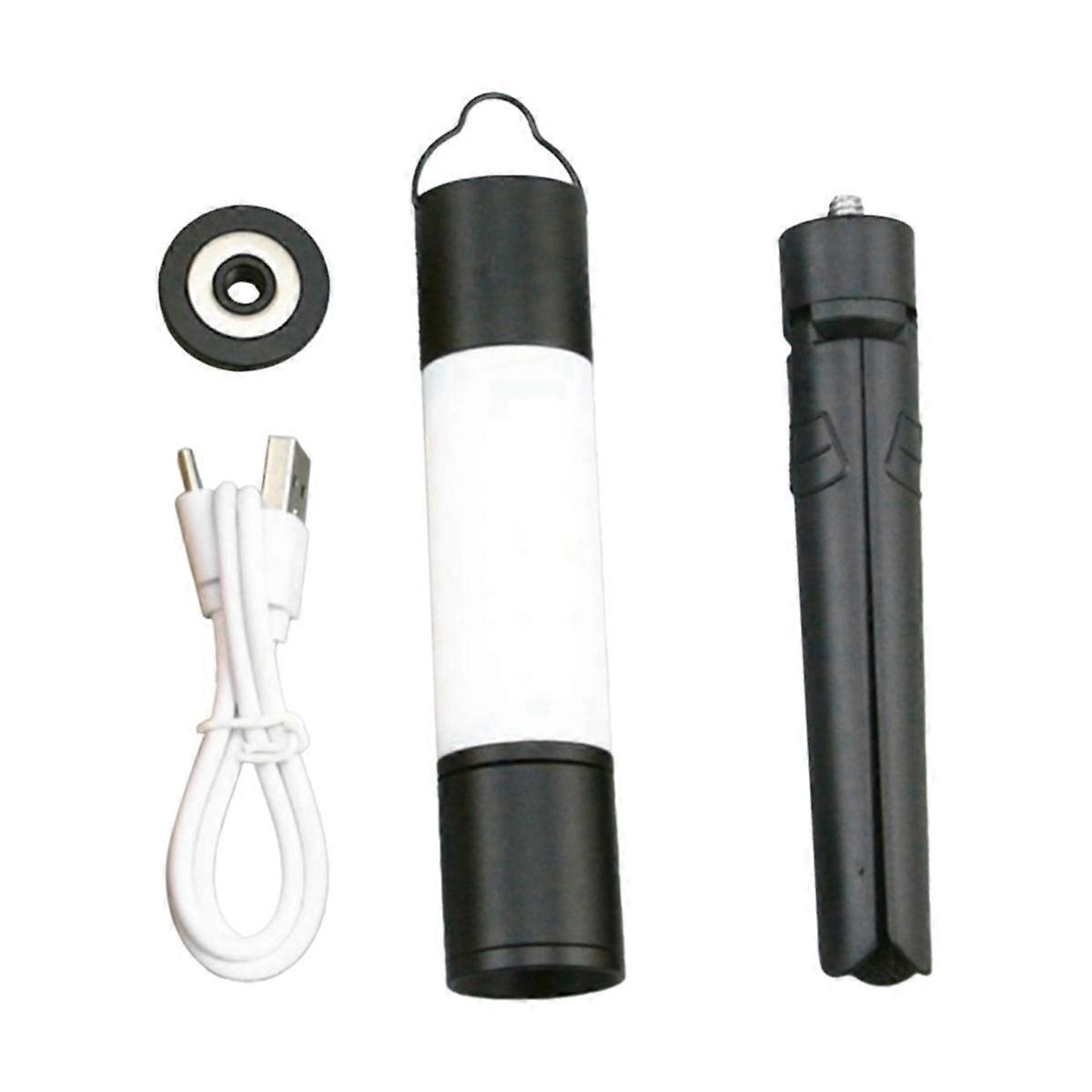 Outdoor Camping LED Telescopic Flashlight with Tripod Nuts Multifunctional Rechargeable Retractable