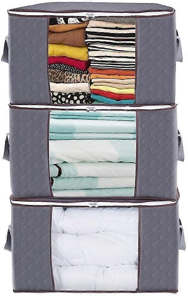 Extra Large Capacity Clothes Storage Bag, 90l Capacity Organizer With Reinforced Handle, Thick Fabric