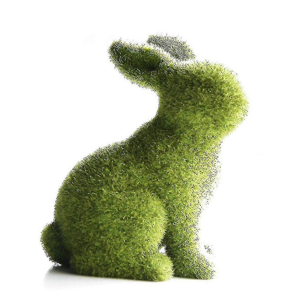 Easter Flocking Rabbit Simulation Rabbit Green Resin Ornaments A