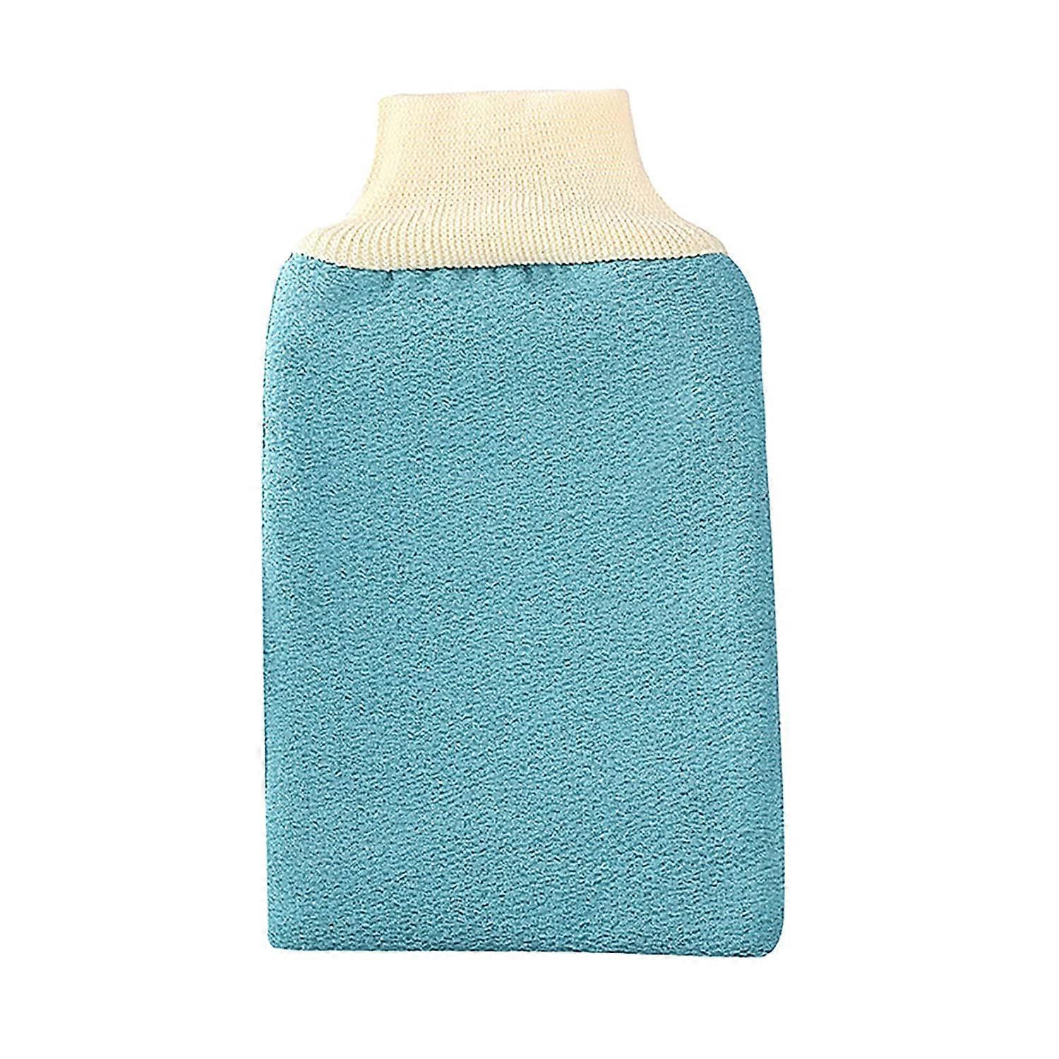 2 عبوة تقشير الجسم قفازات قفاز قفاز الحمام مزيل الجلد الميت دش الكورية تقشير الإسفنج لوف للرجال النساء أزرق أزرق حجم مجاني