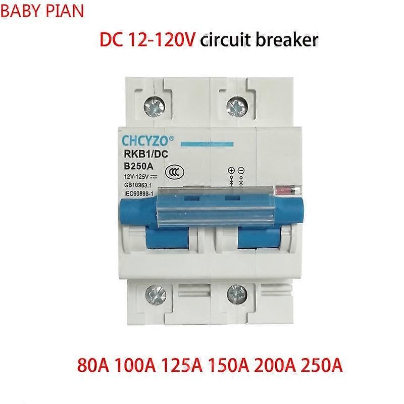 2P DC Circuit Breaker 12V 24V 36V 48V 60V 72V 96V 120V Solar Cells RV Battery Circuit Breaker 80A 100A 125A 150A 200A 250A