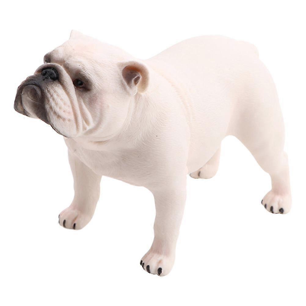 1pc Model Pvc Simulation Figurine Pet Dog Ornament Static Solid Animal Model Desktop Decoration (standing Bulldog)