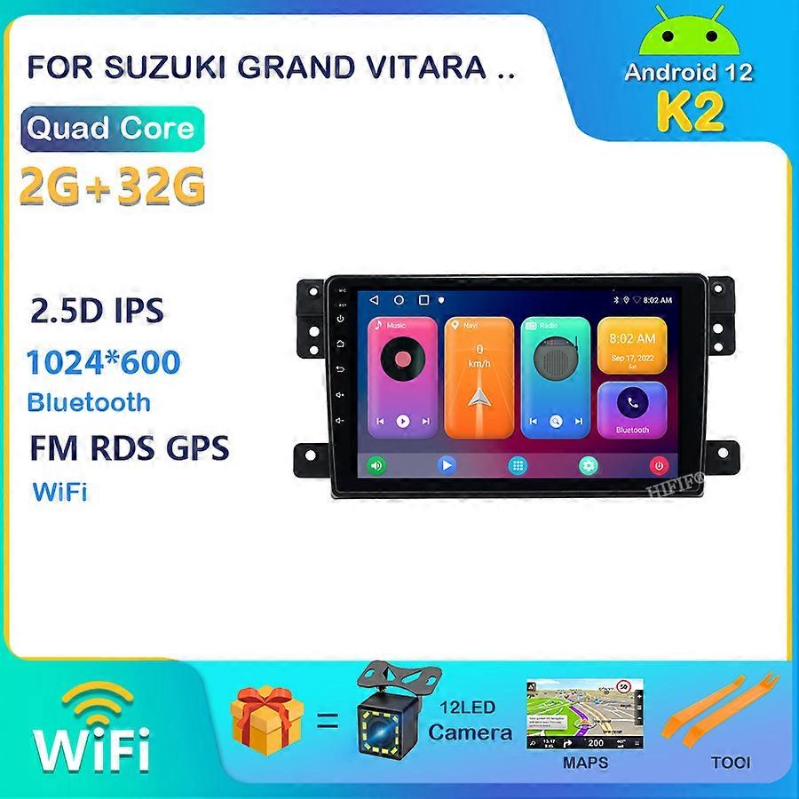 IPS 2.5D Android 12 For SUZUKI GRAND VITARA 2007 - 2013 Car GPS Navigation radio Player Multimedia 4G WIFI No DVD