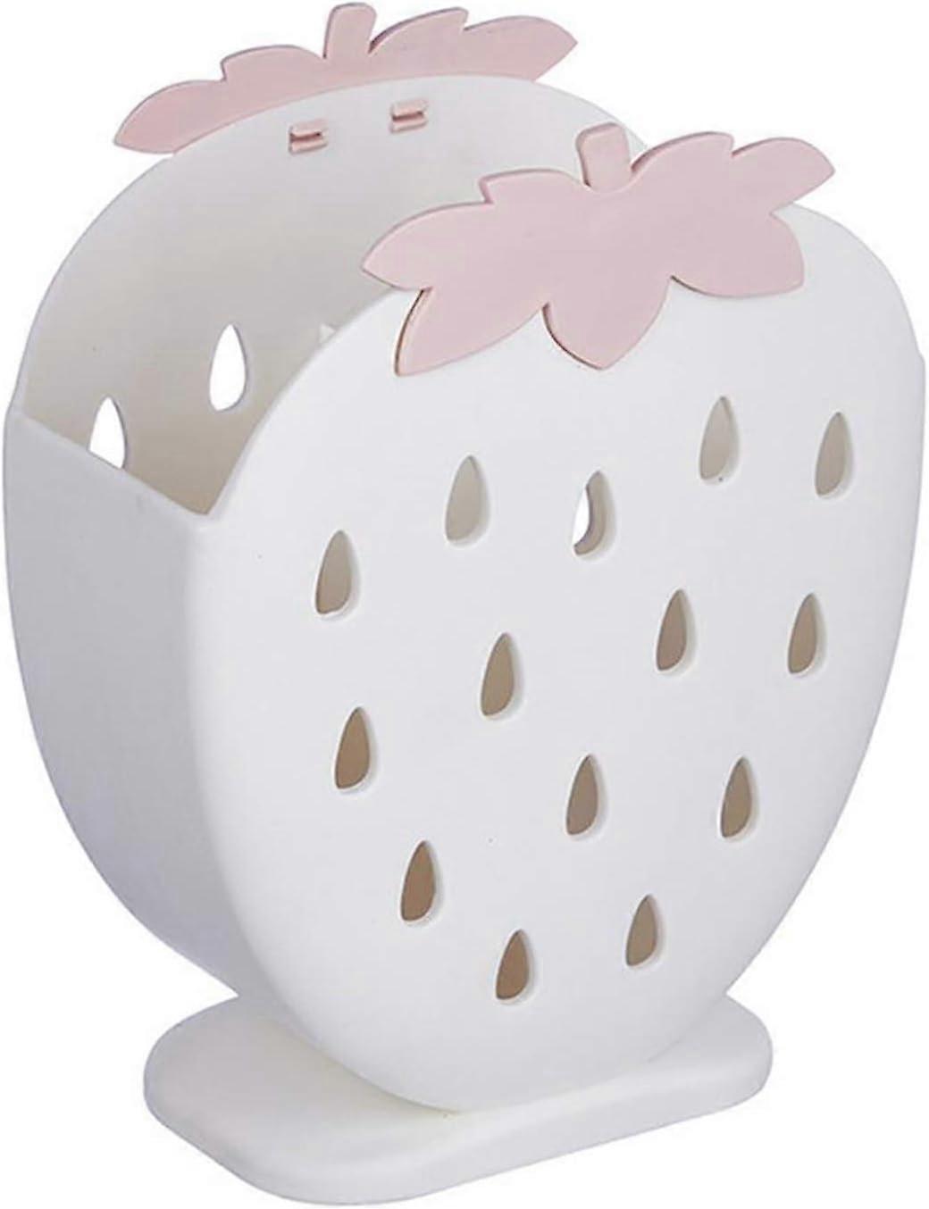 Spoon Fork Holder - Strawberry Plastic Utensil Organizer
