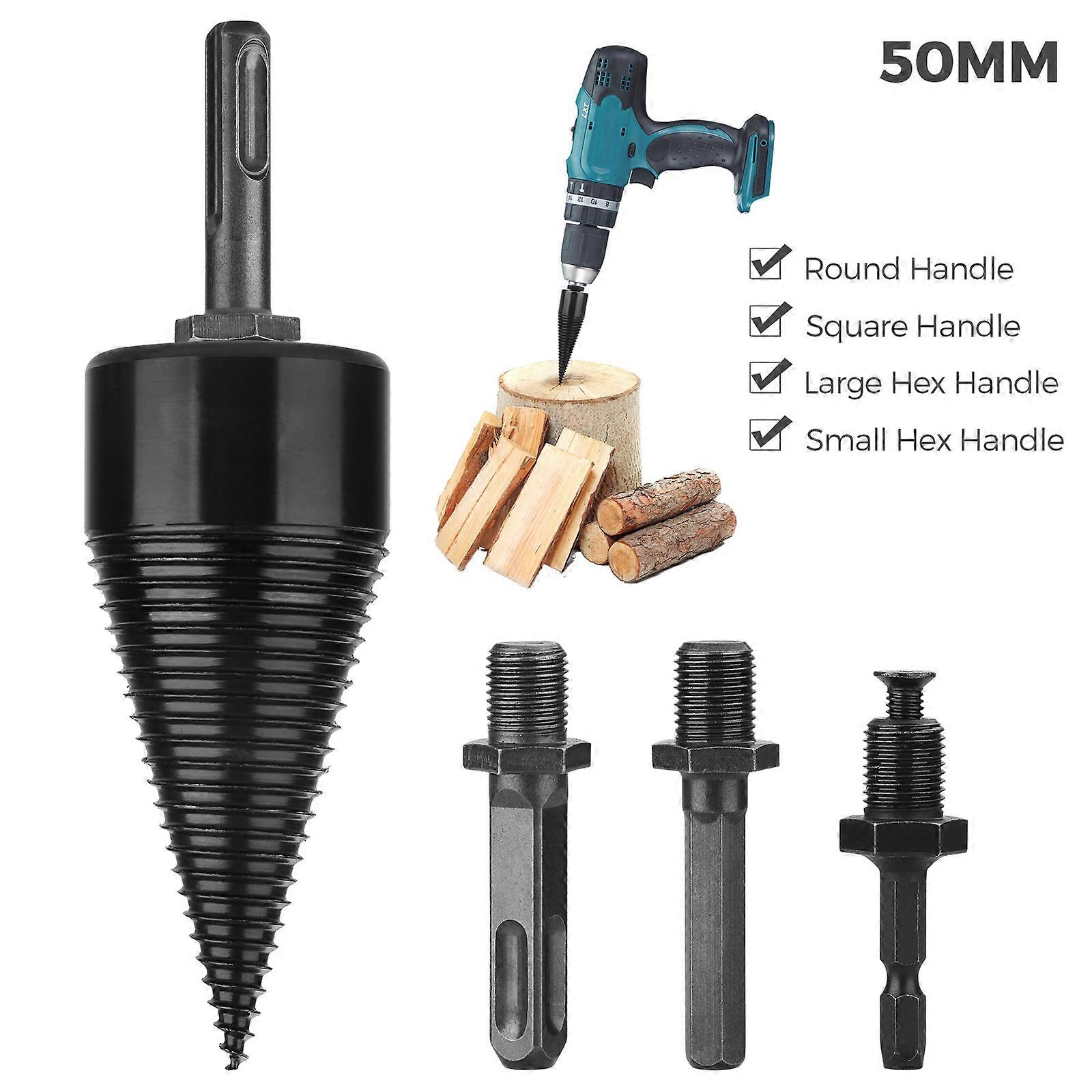 Firewood Log Drill Bit, Removable Wood Splitter ScrewHeavy Duty Drill Screw Cone Driver