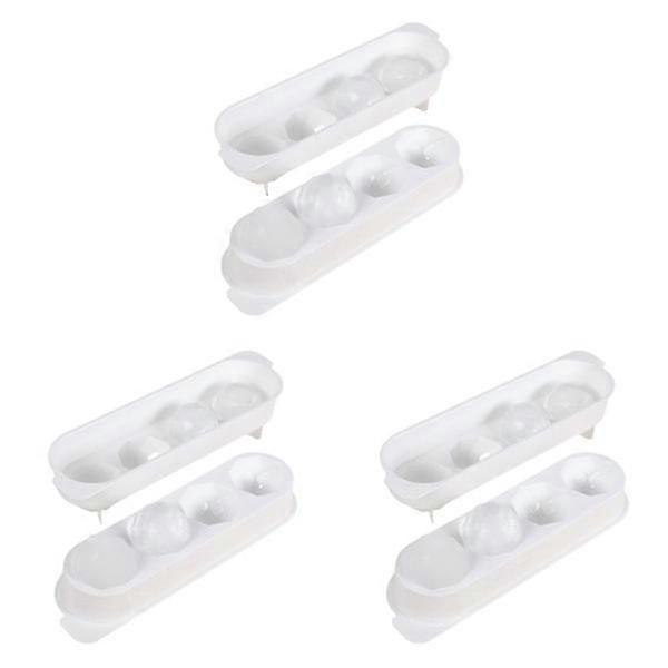 6 Pcs  Plastic Ice Cube Tray Ball Shape Ice Cube Box Diy Ice Making Tray Mold Creative Kitchen Accessories