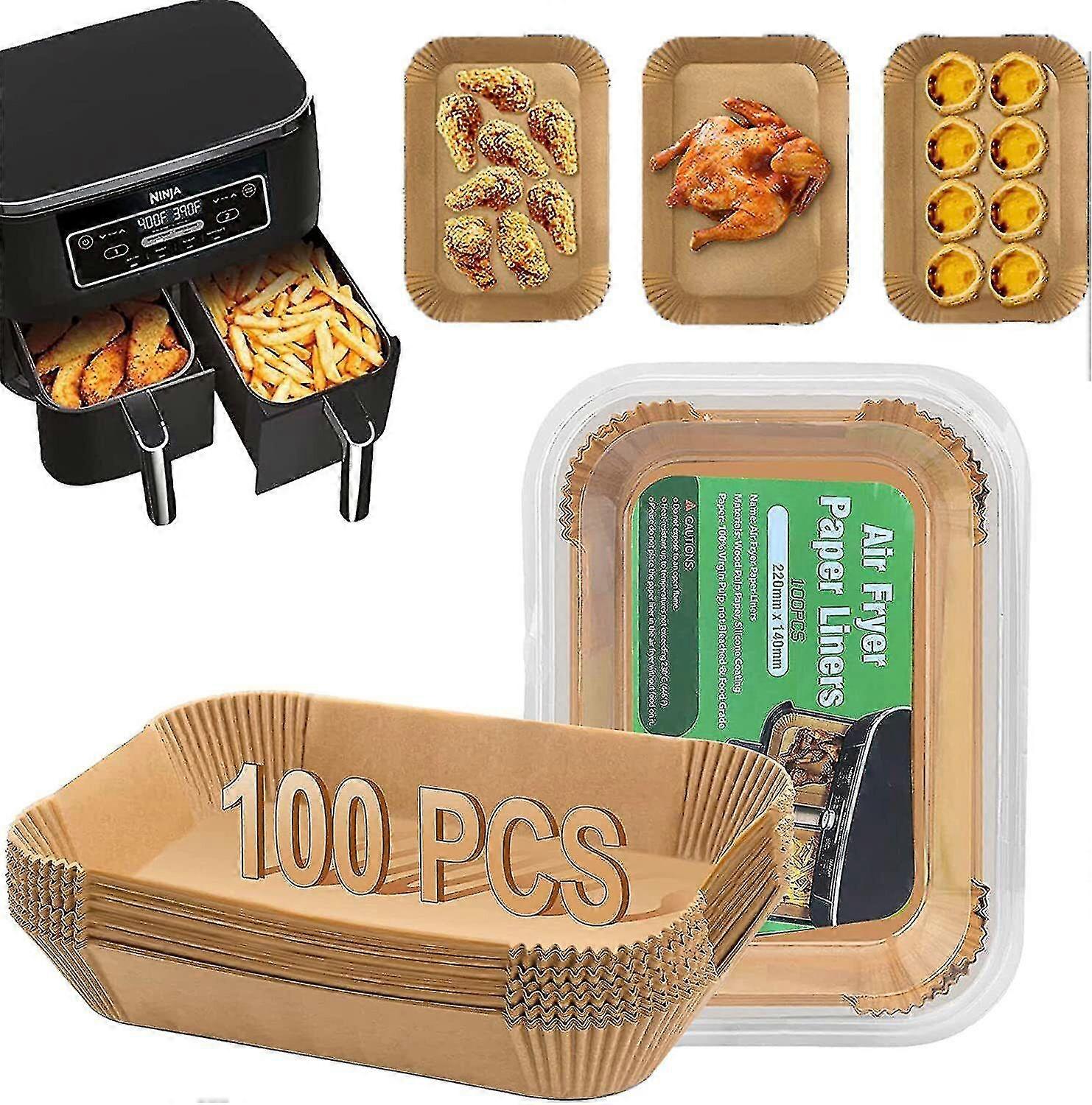 100pcs Air Fryer Liners Disposable Paper Liners Non Stick Parchment For Ninja Dual