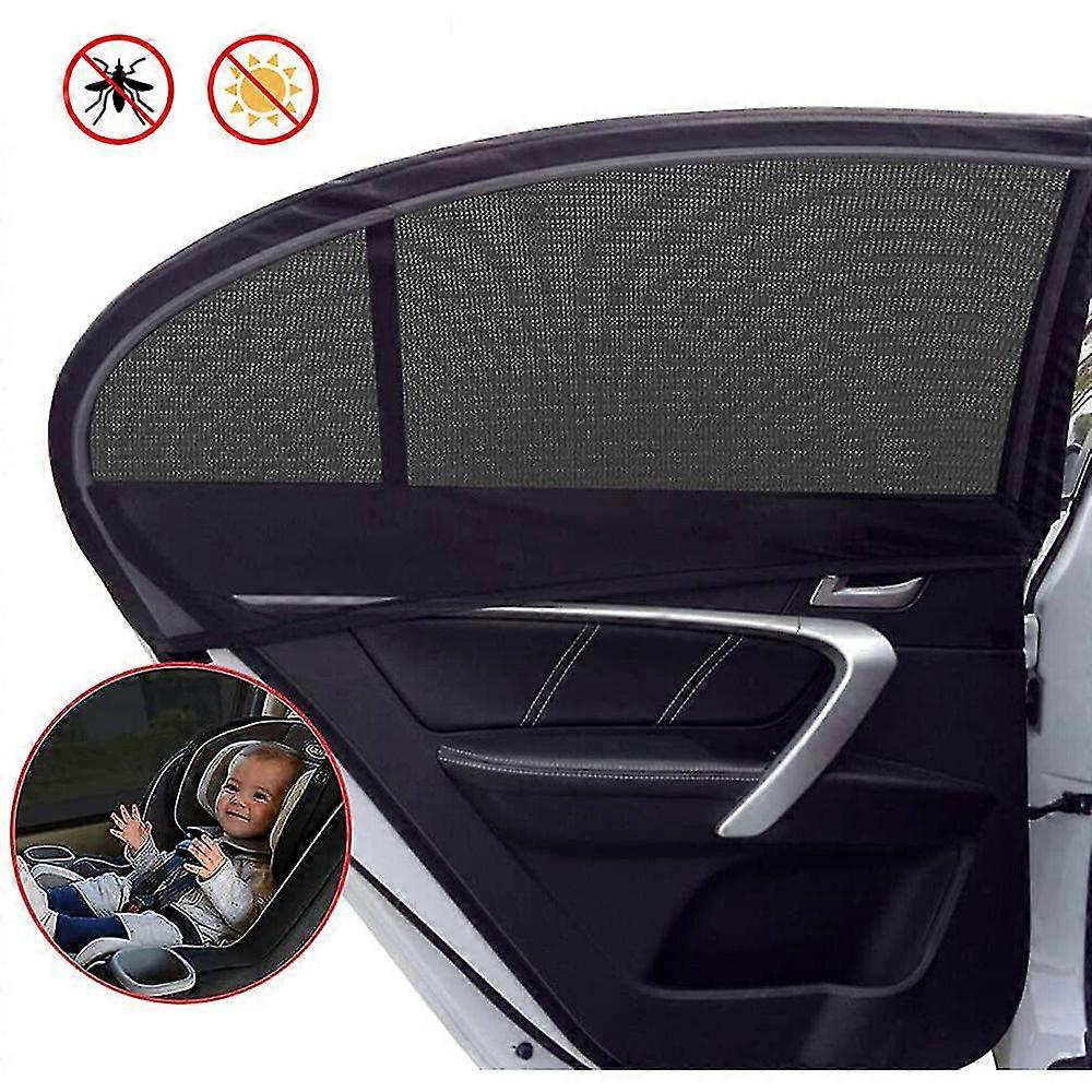 2pcs Universal Car Sun Mesh Blind Rear Window Uv Protector Sun Shade