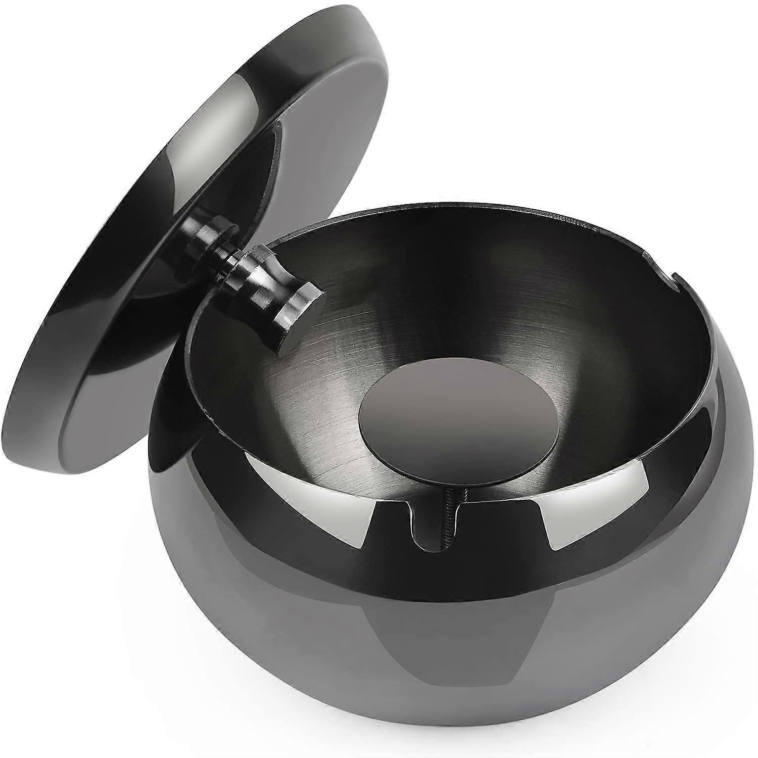 Vinterkampanj, Askkopp, Stor XXL utomhus askkopp, Ultra Resistant askkopp, Bort från stormen, Svart