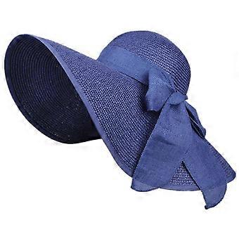Women Big Bow Straw Hat Beach Cap Beachwear Wide Floppy Hat Foldable Roll Up Large Brim Sun Hat UPF 50+ Party Garden Travel