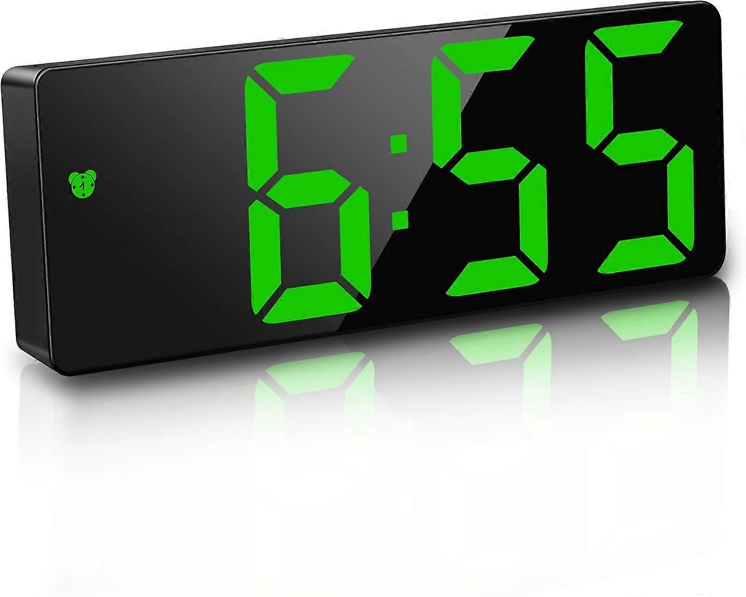 Alarm Clock Digital Battery Powered, LED Travel Alarm Clocks Beside Mains Powered Non Ticking with Snooze Temperature