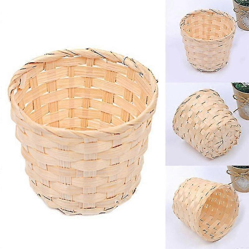 Navidad 10pcs Artificial Stora Basket Straw En Maceta Berenjena Bambú Ba