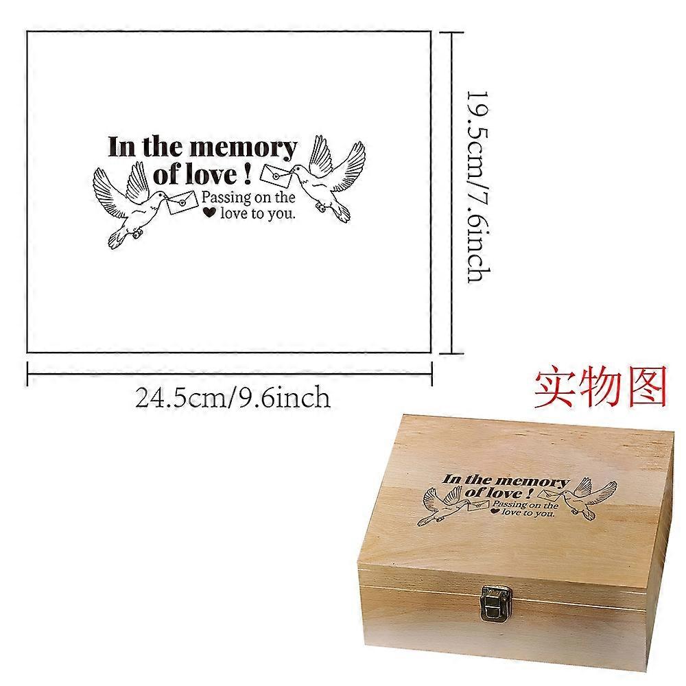 1pc Rectangle Wooden Memory Keepsake Boxes with Lids for Anniversary Wedding Memory Birthday Valentines Day Bird 24.5x19.5x10.3cm