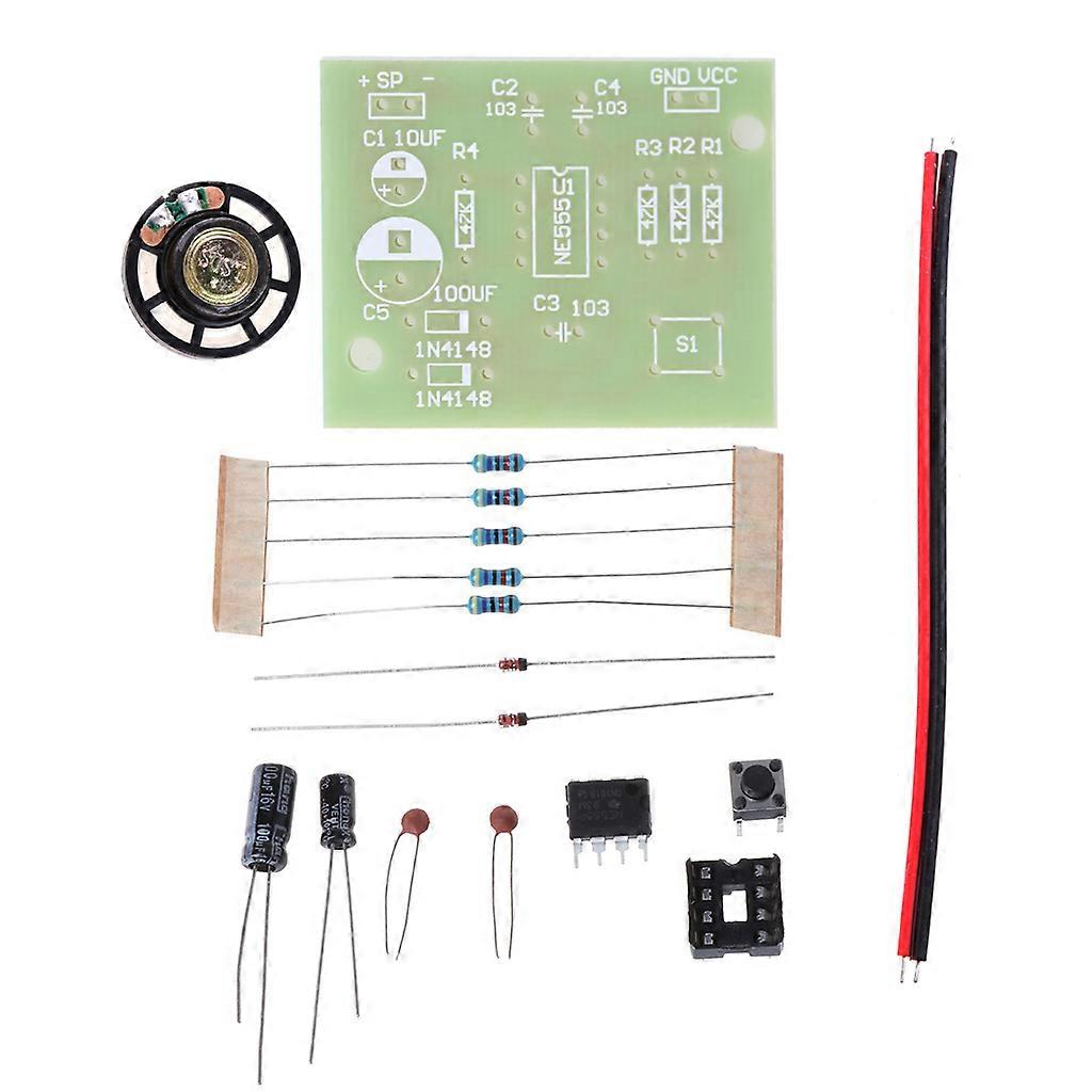 NE555 Oszillator-Buzzer Elektronischer DIY-Tongenerator-LED-Kit 8R 0,25-W-Lautsprecher