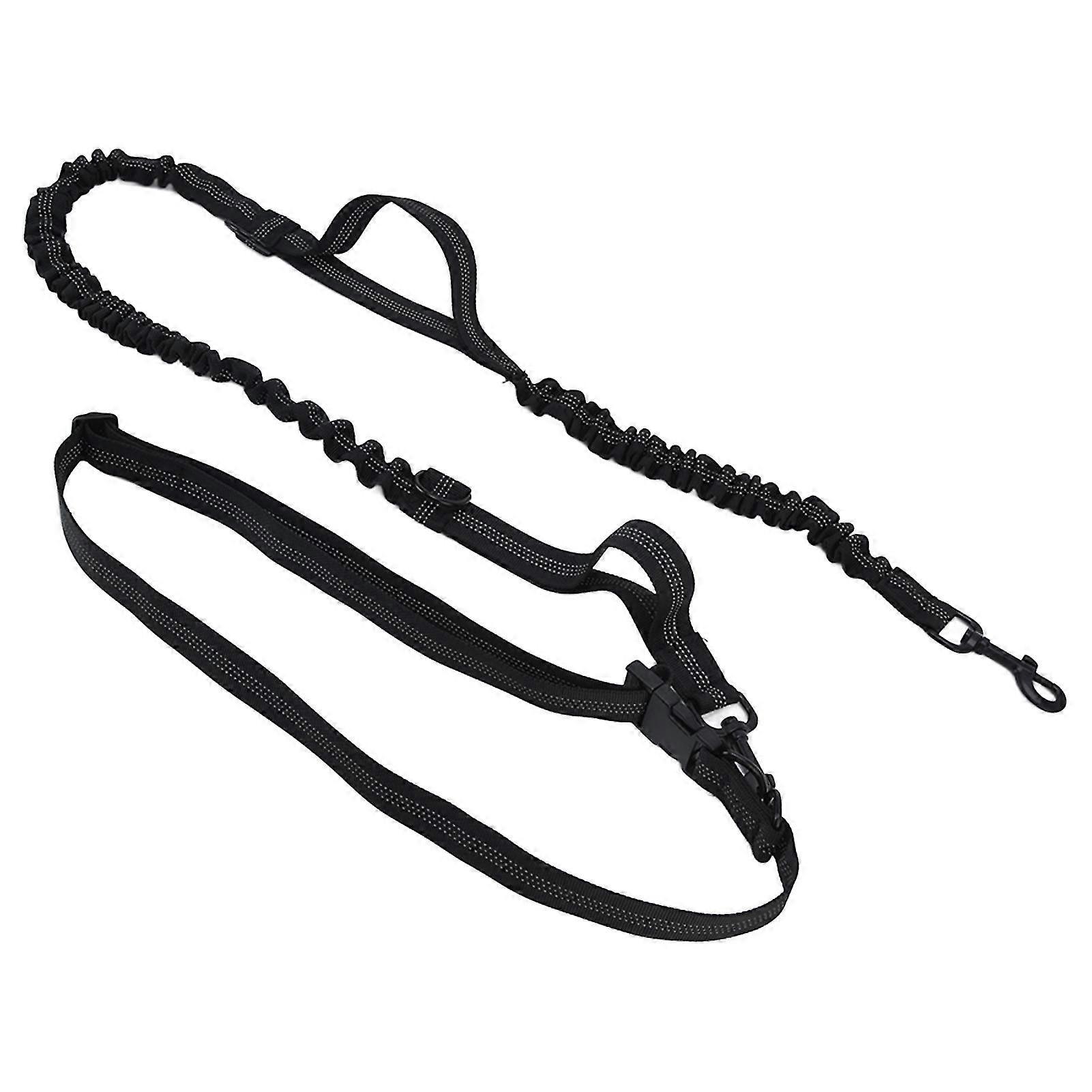Adjustable Reflective Dog Leash - Retractable Portable Black