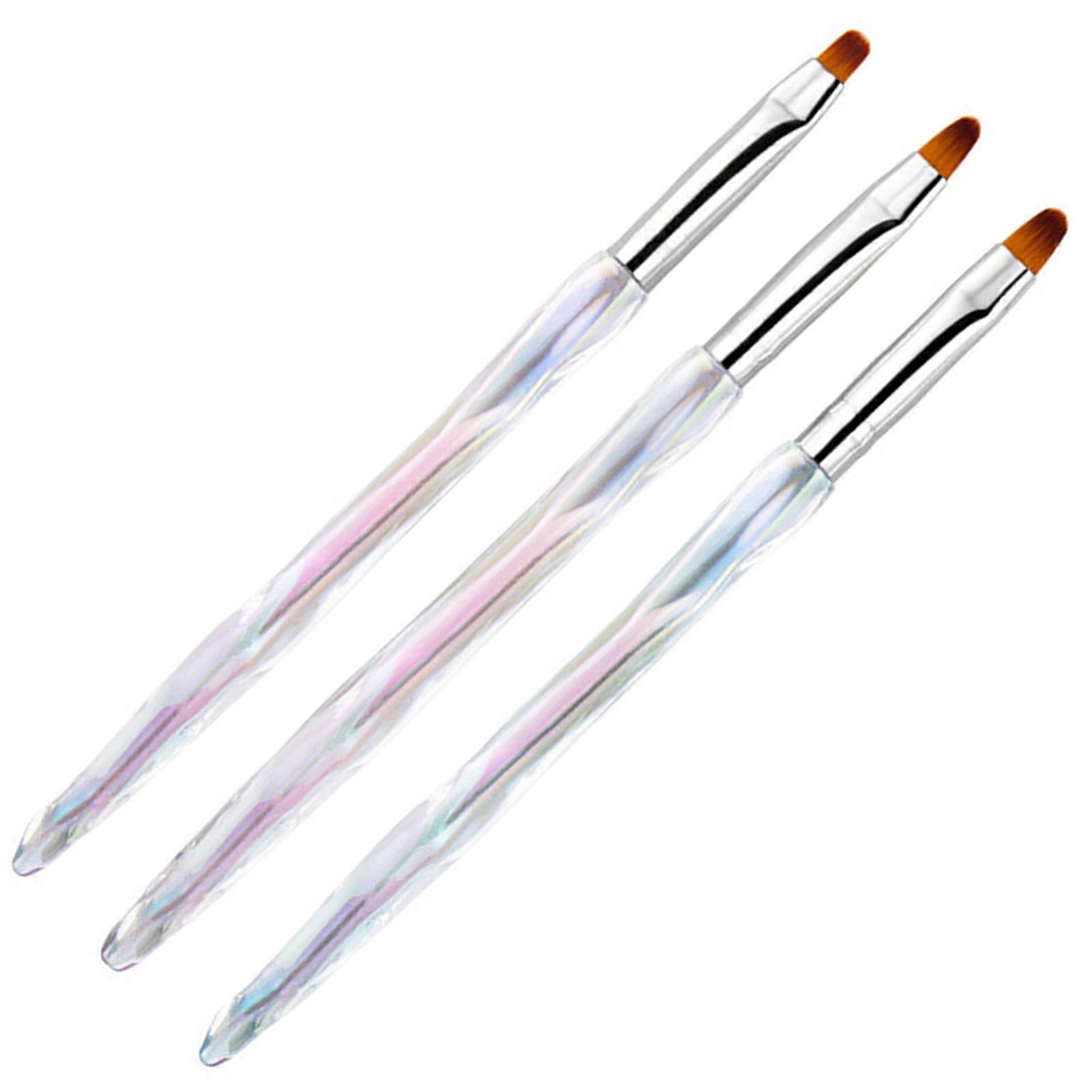 3Pcs Nail Art Brushes Create Delicate Patterns Manage Nail Details Multifunctional Wide Application Manicure Brushes