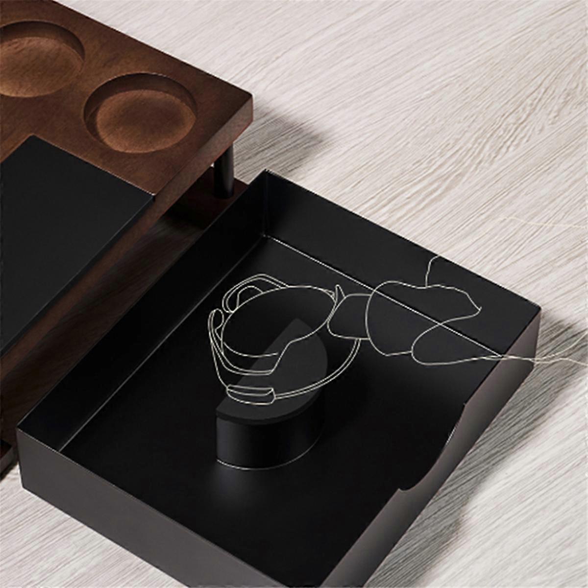 Espresso Tamping Station Multifunctional Solid Wood Powder Pressing Stand Wooden Espresso Machine A