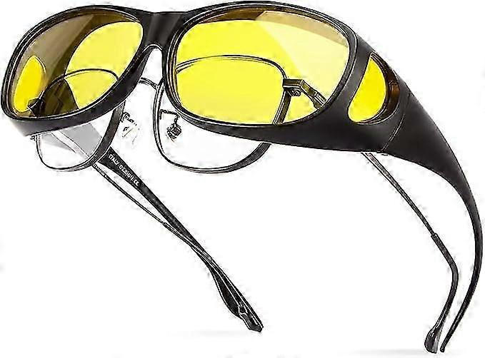 2 عبوة ، نظارات ليلية مستقطبة (عدسة للرؤية الليلية) ، حماية مضادة للوهج من الأشعة فوق البنفسجية 400 للرجال والنساء ، التفاف حول النظارات المستقطبة للقيادة وصيد الأسماك